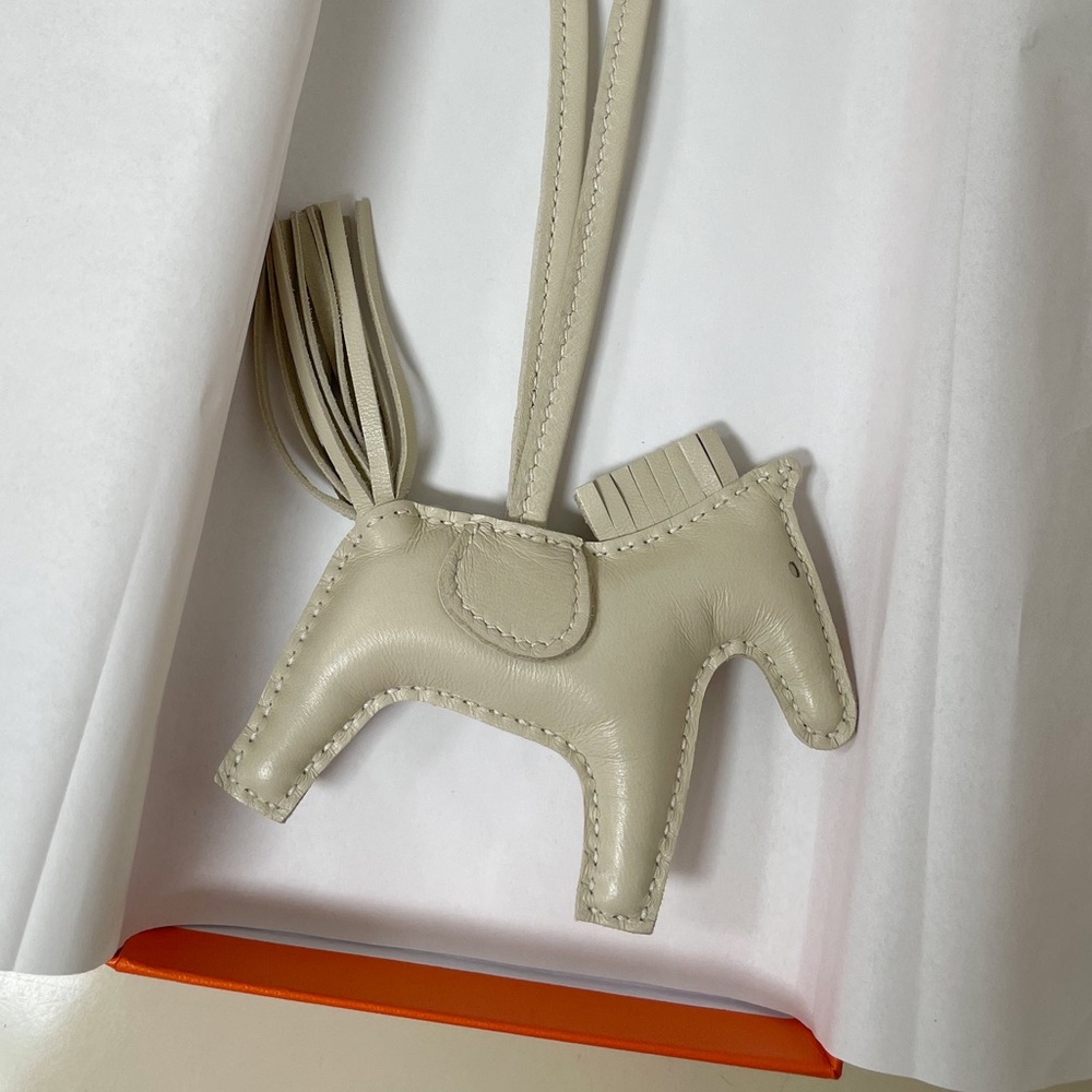 Hermes Rodeo Bag Charm Craie
